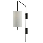 Бра чёрное с тканевым абажуром в форме цилиндра Rough Beauty варинант исполнения - 3 | Loft Concept в Ростове-на-Дону