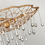 Люстра подвесная золотого цвета с металлическим сетчатым основанием и стеклянными каплевидными подвесками Hinkley варинант исполнения - 4 | Loft Concept в Ростове-на-Дону