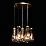 Люстра с 7-ю прозрачными плафонами из стекла в форме капли Lucid Rain  варинант исполнения - 3 | Loft Concept в Ростове-на-Дону