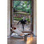 Дизайнерское кресло на металлическом каркасе с подставкой для ног Poltronova Mies Armchair варинант исполнения - 7 | Loft Concept в Ростове-на-Дону