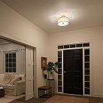 Потолочный светильник с двойным цилиндрическим плафоном из белого стекла и прозрачной органзы Kichler варинант исполнения - 10 | Loft Concept в Ростове-на-Дону