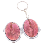 Зеркало брелок складное двухстороннее из натурального камня Родонит Stone Mirrors варинант исполнения - 3 | Loft Concept в Ростове-на-Дону