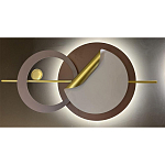 Бра круглое светодиодное в матовых оттенках коричневого и золотого цвета Kosmikos варинант исполнения - 1 | Loft Concept в Ростове-на-Дону