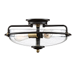 Потолочный светильник со стеклянным плафоном на изогнутых кронштейнах Quoizel  варинант исполнения - 4 | Loft Concept в Ростове-на-Дону