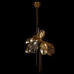 Люстра подвесная со стеклянными плафонами из дымчатого и золотистого с тремя вертикальными подвесками Gilded Mirage  варинант исполнения - 6 | Loft Concept в Ростове-на-Дону