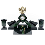 Настольный письменный набор из нефрита Герб России Dignity варинант исполнения - 1 | Loft Concept в Ростове-на-Дону