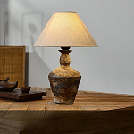 Настольная лампа с керамическим фактурным основанием и тканевым абажуром Eastern Tale варинант исполнения - 5 | Loft Concept в Ростове-на-Дону