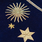 Обои с вышивкой ручной работы Cosmos Original colourway on velvet варинант исполнения - 3 | Loft Concept в Ростове-на-Дону