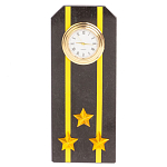 Часы подарочные настольные в виде погона ВМФ из натурального камня Змеевик Military Clock варинант исполнения - 6 | Loft Concept в Ростове-на-Дону