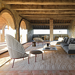 Дизайнерский кофейный стол из дерева с керамической столешницей уличный SWAY Coffee Table варинант исполнения - 9 | Loft Concept в Ростове-на-Дону