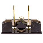 Настольный письменный набор из бежевого мрамора с часами Marble Accessory варинант исполнения - 3 | Loft Concept в Ростове-на-Дону