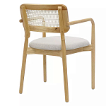 Стул обеденный с мягким сиденьем и спинкой из плетеного ротанга Wood and Textile Chair варинант исполнения - 3 | Loft Concept в Ростове-на-Дону