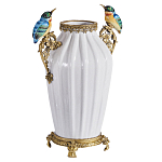 Ваза белого цвета из фарфора с птичкми White Garden варинант исполнения - 2 | Loft Concept в Ростове-на-Дону