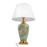 Настольная лампа бирюзовая с цветочным принтом Turquoise Flight варинант исполнения - 3 | Loft Concept в Ростове-на-Дону