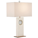 Настольная лампа из мрамора с тканевым прямоугольным абажуром Eternity варинант исполнения - 3 | Loft Concept в Ростове-на-Дону