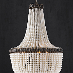 Люстра каплевидной формы декорированная нитями стеклянных бусин молочного цвета Bead threads варинант исполнения - 2 | Loft Concept в Ростове-на-Дону