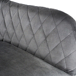 Барный стул со спинкой и подлокотниками на 4-х металлических ножках Douglas Rhombus Серый Велюр варинант исполнения - 4 | Loft Concept в Ростове-на-Дону