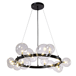 Люстра круглая подвесная с 15-ю прозрачными шарообразными плафонами из стекла Iona chandelier варинант исполнения - 8 | Loft Concept в Ростове-на-Дону