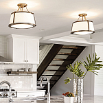 Потолочный светильник со светлым текстильным абажуром Hinkley варинант исполнения - 10 | Loft Concept в Ростове-на-Дону