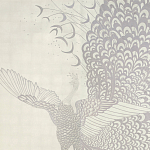 Обои ручная роспись в стиле Арт-деко Whistler Peacocks Special Colourway on 12 Carat White Gold gilded silk варинант исполнения - 2 | Loft Concept в Ростове-на-Дону