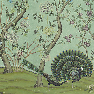 Обои ручная роспись St Laurent Edo Turquoise