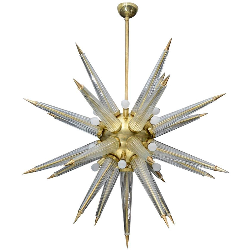  Brass Sputnik Chandelier with Murano Glass Spikes      -- | Loft Concept 