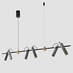 Люстра с 8-ю цилиндрическими плафонами на магнитном креплении и черным металлическим основанием Bronze Concert варинант исполнения - 2 | Loft Concept в Ростове-на-Дону