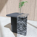 Slice журнальный столик из мрамора и массива дуба варинант исполнения - 1 | Loft Concept в Ростове-на-Дону