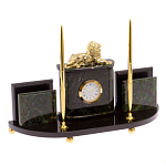 Настольный канцелярский набор из нефрита с декором в виде льва Golden Lion варинант исполнения - 2 | Loft Concept в Ростове-на-Дону