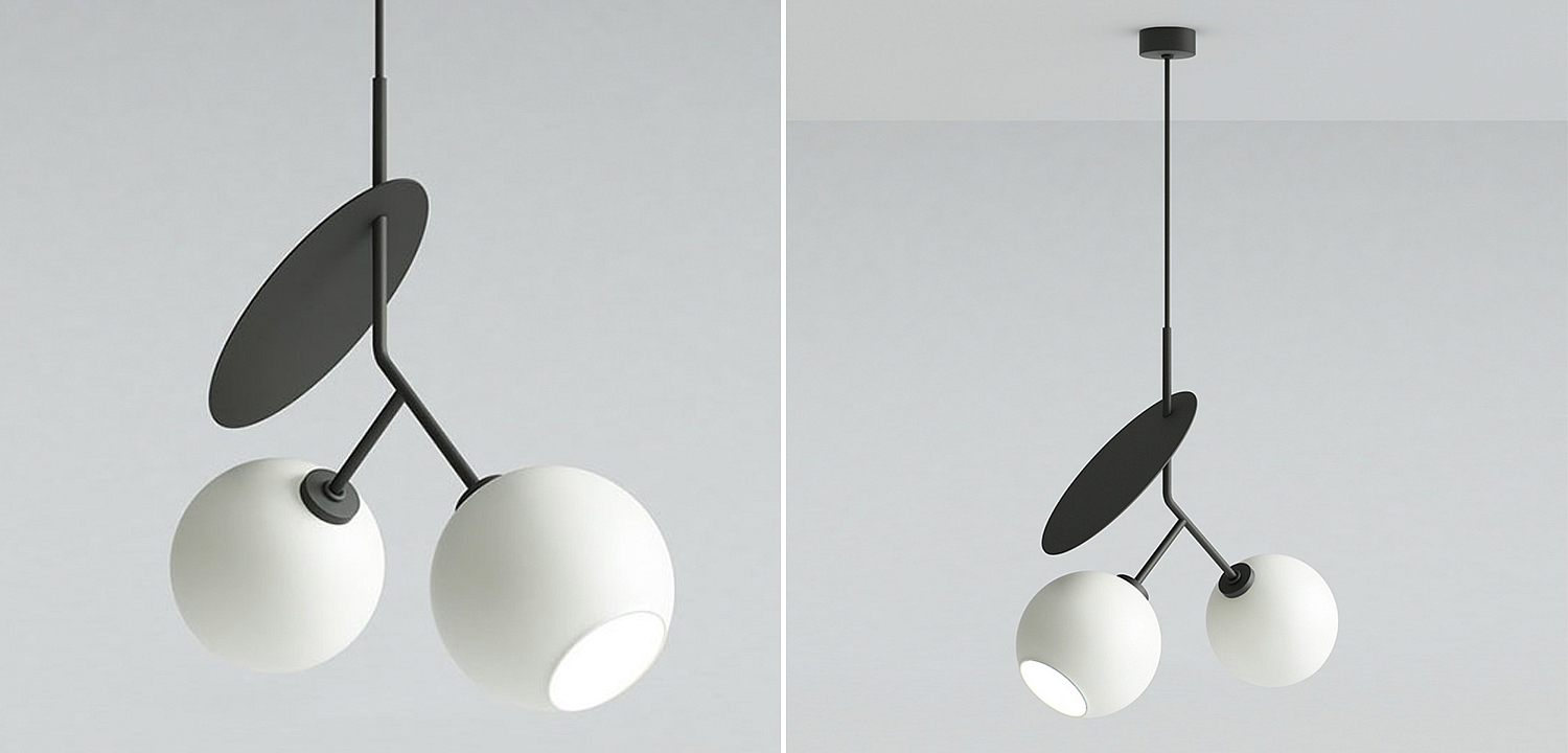 Подвесной светильник Cherry Pendant Double Black Подвесной светильник Cherry Pendant Double Black - Loft-Concept в Ростове-на-Дону