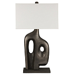 Настольная лампа с прямоугольным тканевым абажуром на фигурном каркасе Brutilist  варинант исполнения - 4 | Loft Concept в Ростове-на-Дону