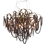 Люстра подвесная с объемной композицией из скрученных лент и металлических цепочек Atlantis Chain варинант исполнения - 1 | Loft Concept в Ростове-на-Дону