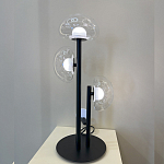 Настольная лампа с тремя прозрачными куполообразными плафонами и черным металлическим основанием Flos Wireline Lighting варинант исполнения - 6 | Loft Concept в Ростове-на-Дону