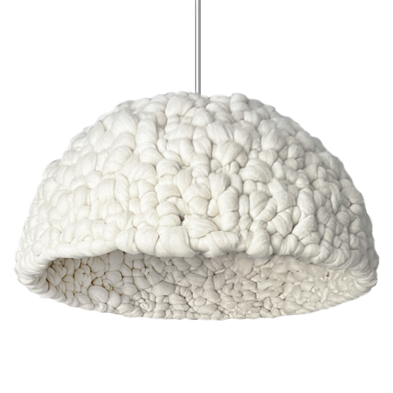 Вязаный подвесной светильник из шерсти Dome Wool Lamp Белый Вязаный подвесной светильник из шерсти Dome Wool Lamp Белый в Ростове-на-Дону | Loft Concept