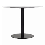 Круглый обеденный стол с белой мраморной столешницей White Tabletop on Black Base варинант исполнения - 4 | Loft Concept в Ростове-на-Дону