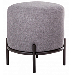 Круглый пуф на металлических ножках с обивкой из рогожки Casey Poof варинант исполнения - 1 | Loft Concept в Ростове-на-Дону