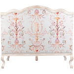 Двухместный диван из массива бука серый с растительным орнаментом Raffael Blue Grey Sofa варинант исполнения - 2 | Loft Concept в Ростове-на-Дону