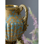 Ваза голубого цвета из фарфора с золотым растительным орнаментом и бронзовыми фигурками женщин Eden Garden porcelain and bronze варинант исполнения - 8 | Loft Concept в Ростове-на-Дону