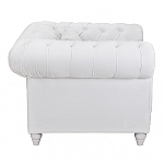 Кресло низкое с мягкой обивкой из велюра на 4-х ножках из массива березы Sophie Armchair white варинант исполнения - 2 | Loft Concept в Ростове-на-Дону