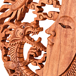 Панно из дерева дракон и луна Panel With Animals варинант исполнения - 2 | Loft Concept в Ростове-на-Дону