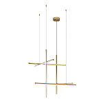 Люстра с 6-ю  пересекающимися цилиндрическими плафонами на тонких тросах Trumpet tube варинант исполнения - 4 | Loft Concept в Ростове-на-Дону