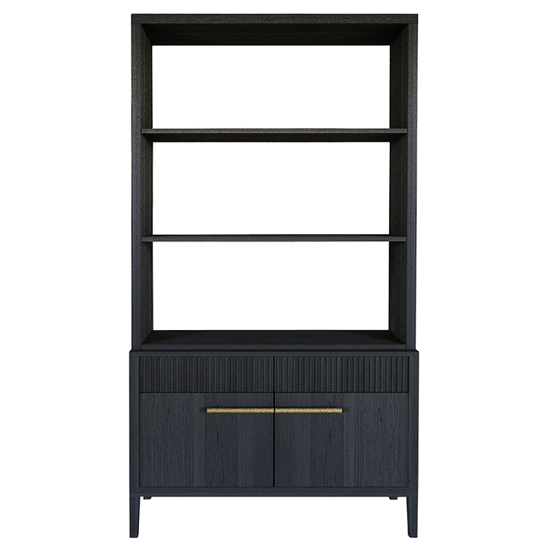 Стеллаж Primo с ящиками Черный дуб  Черный матовый в Ростове-на-Дону | Loft Concept 