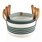 Корзина для хранения с ручками плетеная Interlacement Green  варинант исполнения - 3 | Loft Concept в Ростове-на-Дону