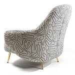 Кресло мягкое с принтом на золотистых ножках Onlooker варинант исполнения - 4 | Loft Concept в Ростове-на-Дону