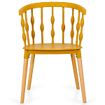 Пластиковый стул на ножках из массива бука Ferret Spiral Mustard варинант исполнения - 2 | Loft Concept в Ростове-на-Дону