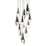 Люстра каскадная с 12-ю рельефными прозрачными плафонами Glass Pod  варинант исполнения - 1 | Loft Concept в Ростове-на-Дону