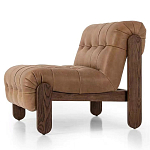 Кресло с деревянным каркасом и обивкой из кожи Medieval Furniture варинант исполнения - 1 | Loft Concept в Ростове-на-Дону