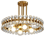 Люстра круглая золотистая с прозрачными стеклянными плафонами в форме шара Crystal Kaleidoscope варинант исполнения - 1 | Loft Concept в Ростове-на-Дону