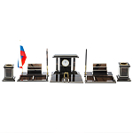 Настольный письменный набор с часами из природного камня обсидиана Team leader варинант исполнения - 1 | Loft Concept в Ростове-на-Дону