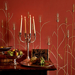 Обои с вышивкой ручной работы Ceres Original colourway on wool sateen варинант исполнения - 1 | Loft Concept в Ростове-на-Дону